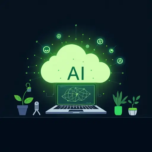 illustrated concept of cloud-#94d3a2, clean UI icons, no text