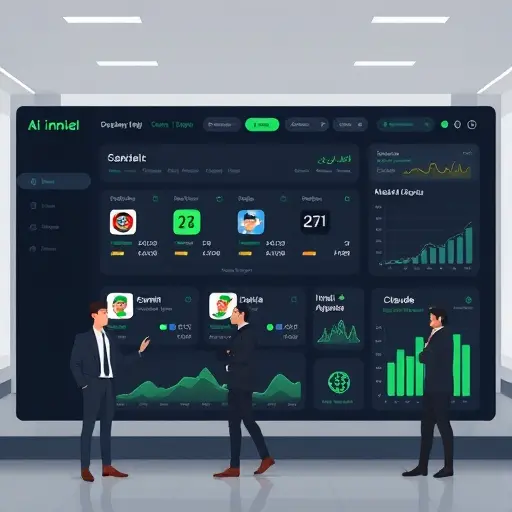 dashboard mockup illustration of an Iranian AI platform showing multiple model tiles (Gemini, ChatGPT, Claude)