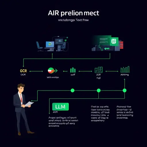 diagram-style illustration of an AI pipeline: OCR, unit normalization, derived metrics (eGFR, A/G ratio), pattern scoring, and LLM explanation;; text-free