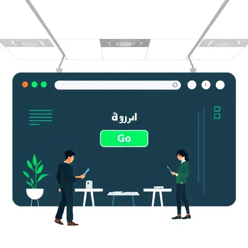 minimalist animated illustration of a browser address bar showing a green