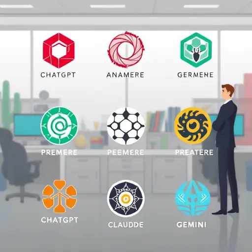 animated display of different AI models (ChatGPT, Claude, Gemini)