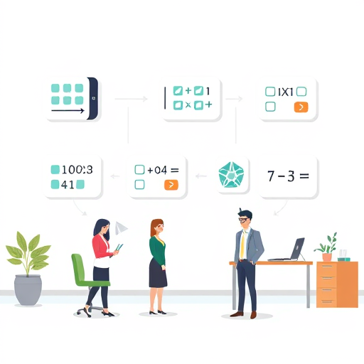 modern animated icon set for math learning, showing hints, AI chatbot, step-by-