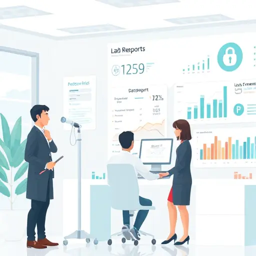 animated medical lab report analysis by AI, dashboard-