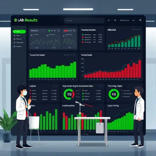 animated lab results dashboard with charts for CBC, HbA1#94d3a2