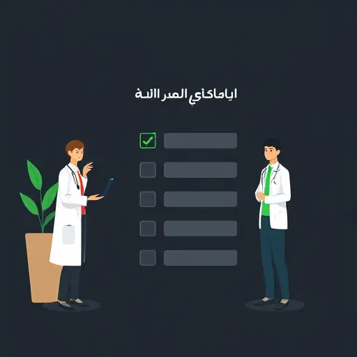 minimalist illustration showing a checklist for medical questions (age, symptoms, duration, medications)