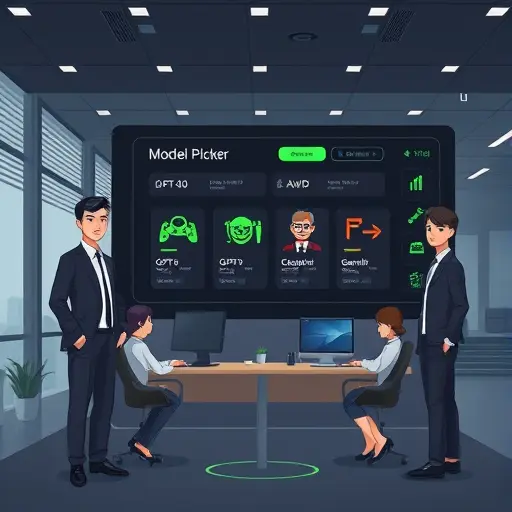 clean animated model picker UI with GPT-4