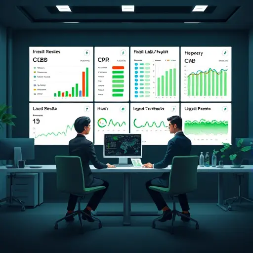 modern animated UI mockup of an Iranian AI platform interpreting lab results, clean cards with CBC, CRP, HbA1