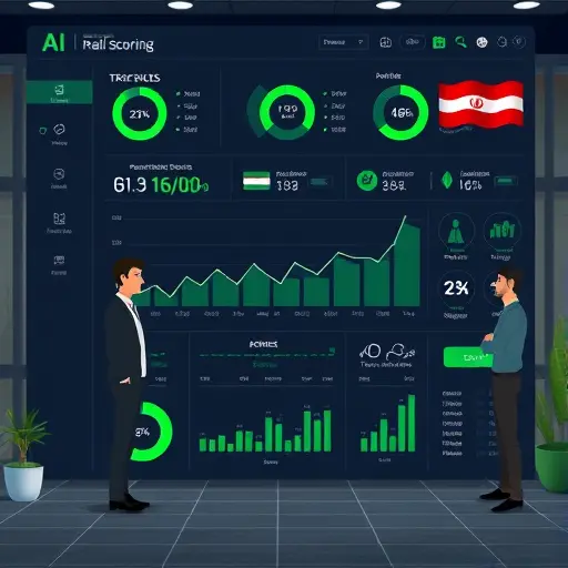 animated illustration of a medical AI scoring dashboard, showing ratios like NLR and TG/HDL, trend lines, and risk segments; dark theme UI with green accents;; professional; text-free