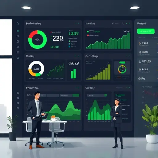 illustration of a performance optimization dashboard with charts (CPU, memory, response time)