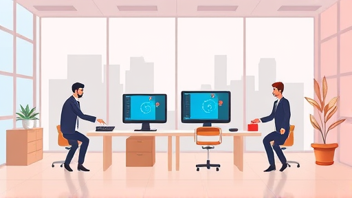 cartoon-like step-by-step illustration of downloading and installing AI software on Windows 10