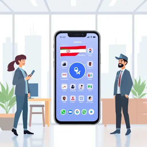 modern cartoon illustration of a smartphone displaying a secure AI medical platform interface (GapGPT style)