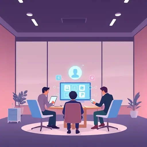 animated illustration of people playing AI-