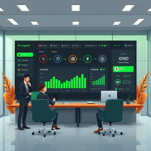animated illustration of an Iranian AI platform dashboard (GapGPT-like)