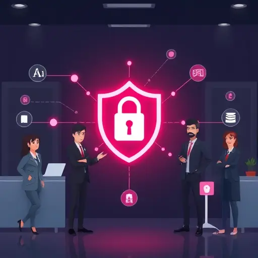 abstract illustration of encrypted medical data flow, padlock, FHIR/HL7