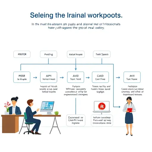 flowchart illustration showing process of selecting an AI model via API;;