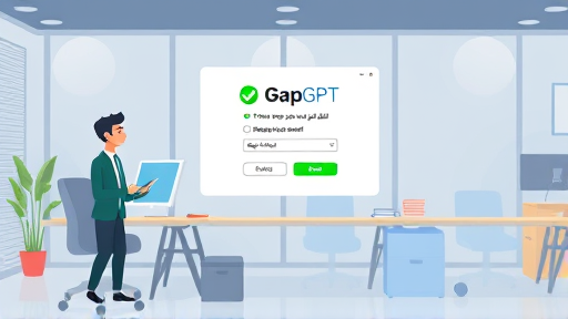 cartoon style signup process illustration: