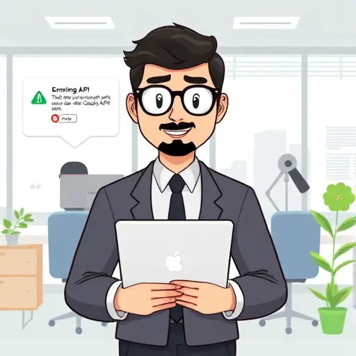 (block sign), then succeeding with GapGPT API, clean UI, green accent, text-free, abstract tech concept