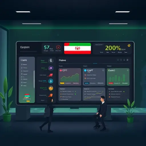 illustration of an Iranian AI platform dashboard with multiple model cards (ChatGPT, Claude, Gemini)