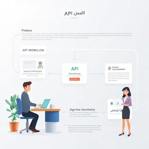 animated api workflow diagram, step-by-