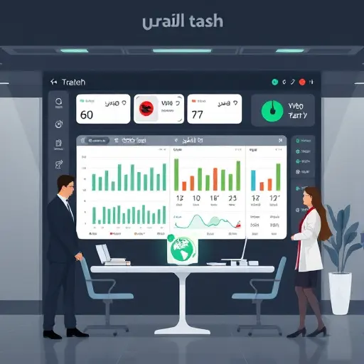 clean dark-themed illustration of a blood test dashboard showing CBC panels (WBC, RBC, Hb, Platelets, MCV)