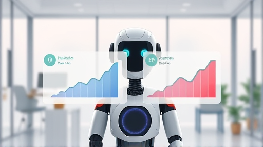 modern AI chatbot illustration showing two comparison graphs, animated style, clean technology interface, no text