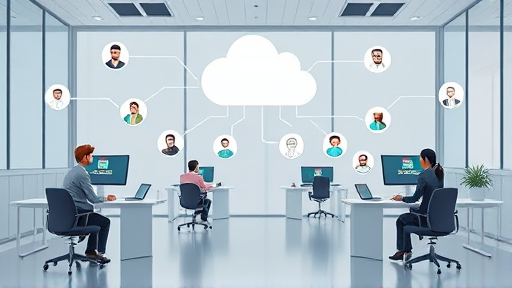 modern illustration of AI bots and multiple API endpoints connecting to a unified cloud, animated icons for image, text, and voice, clean tech style, no text