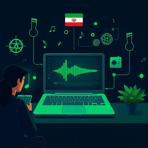 animated illustration of AI music production workflow:#94d3a2