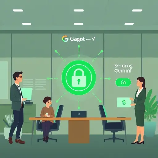 clean illustration showing a secure AI access flow: user -> GapGPT platform ->