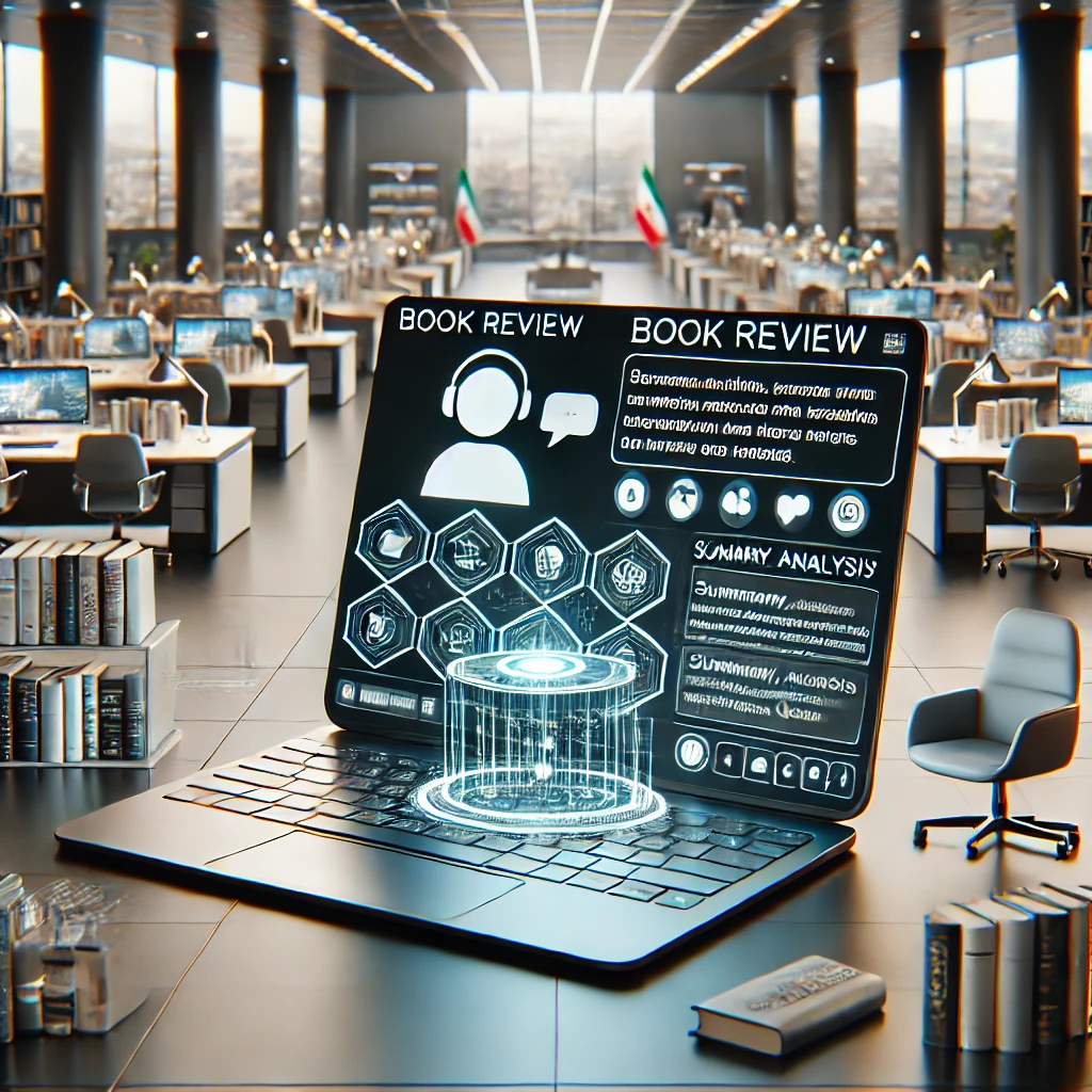 (summary, analysis, quotes) as icons, minimalist, text-