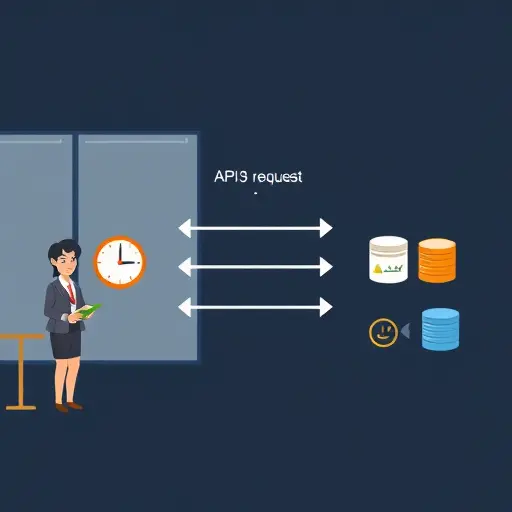 cartoon flowchart visualizing API batch request vs single request: