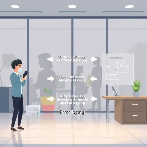 animated diagram showing API error handling flows: