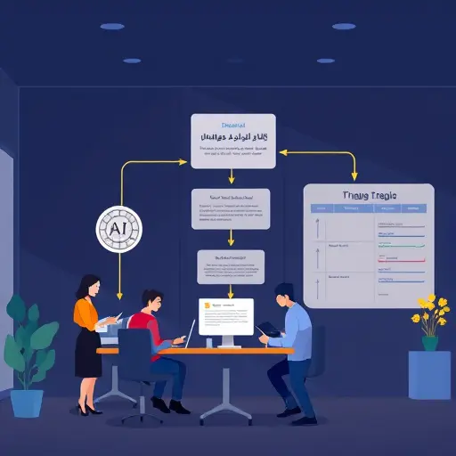 animated illustration of a structured analysis flow: dream text enters, AI parses entities and emotions, outputs insights with tags and timelines; modern UI elements; dark mode;; no text
