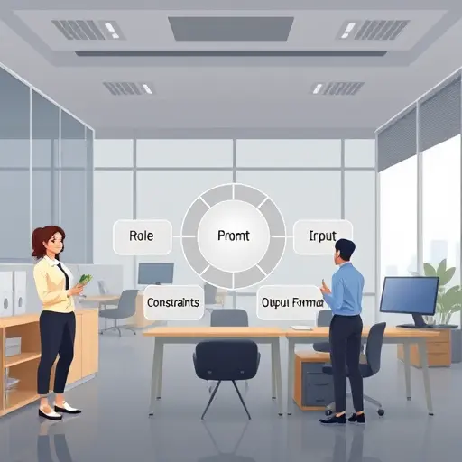 animated diagram of a prompt framework: Role, Goal, Input, Constraints, Output Format;