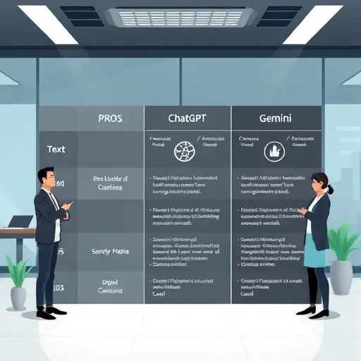 comparison chart illustration of three AI models (ChatGPT, Claude, Gemini)