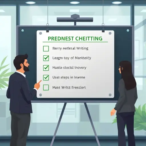 illustration of effective prompt writing checklist pinned on a digital board, step-by-step items, dark UI, green accents, clean, text-free