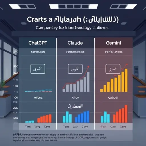 clean animated comparison chart of three AI models (ChatGPT, Claude, Gemini)