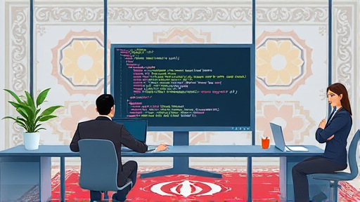abstract representation of Python code calling an AI API, cartoon-