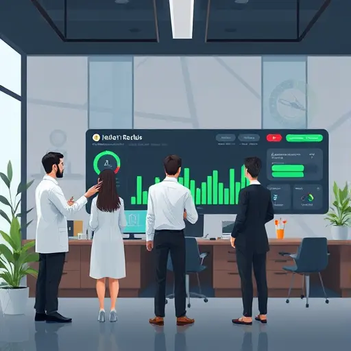 animated illustration of AI interpreting lab results, clean dashboard UI showing blood test parameters (CBC, glucose, cholesterol)