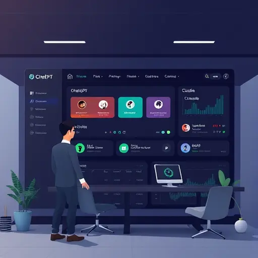 modern Iranian tech platform illustration showing a dark-