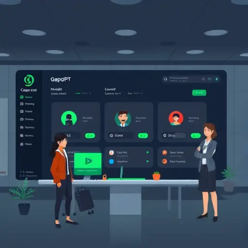 clean illustration of an Iranian AI platform dashboard (GapGPT) showing model selection: