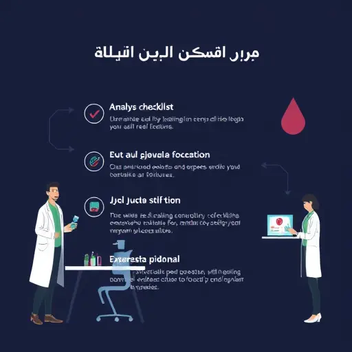 animated step-by-step checklist for blood test analysis, lab icons (test tubes, drop of blood), dark theme #171717, green accents #94d3a2