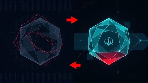 abstract illustration of two advanced artificial intelligence models represented as geometric shapes (one with Gemini logo, one generic)