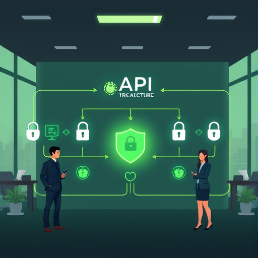 API security architecture illustration, client-