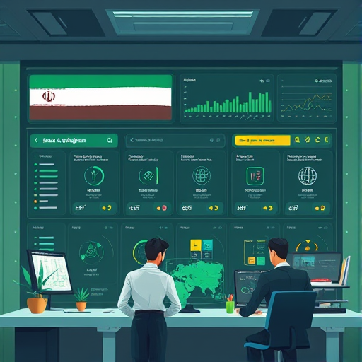 modern animated dashboard of an Iranian AI platform, showing multiple AI model options for algorithms, green and teal palette, technology-inspired, text-free