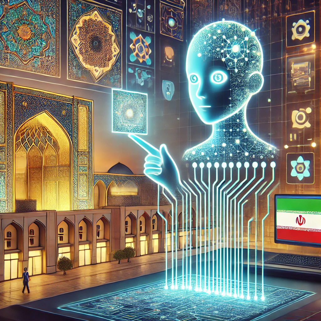 illustration showing an AI algorithm carefully enhancing photo detail via neural network, close-up of image pixels being intelligently improved, cartoon design, text-free