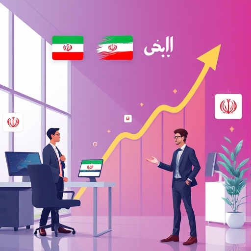 vibrant illustration of a business growing brand awareness with smart AI-