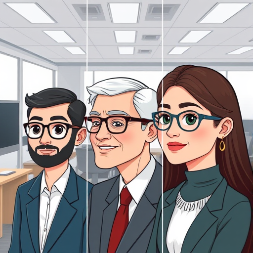 side-by-side cartoon illustrations showing AI image edits; Gemini vs Midjourney vs GPT-4o, emphasis on clear face details and seamless blending, no text