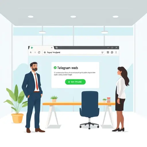 illustration of a web browser showing Telegram Web with a plugin toggle for auto-