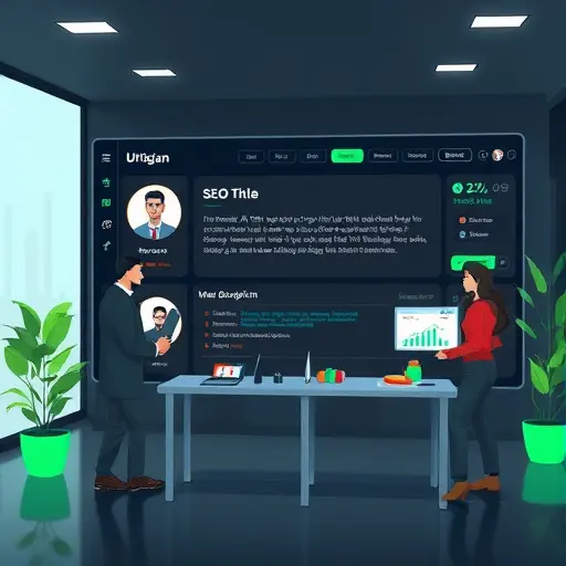 animated UI mockup of an AI writing assistant generating SEO title and meta description in a right-to-