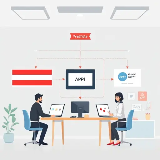 modern API blueprint diagram: user input flows into backend server, backend interacts with Gemini API and GapGPT API for NLP/content generation, results returned to frontend, minimalistic, tech-